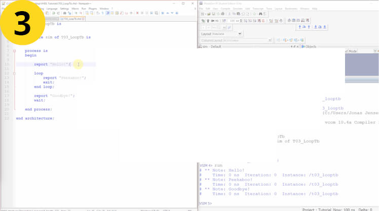 How to use Loop and Exit in VHDL