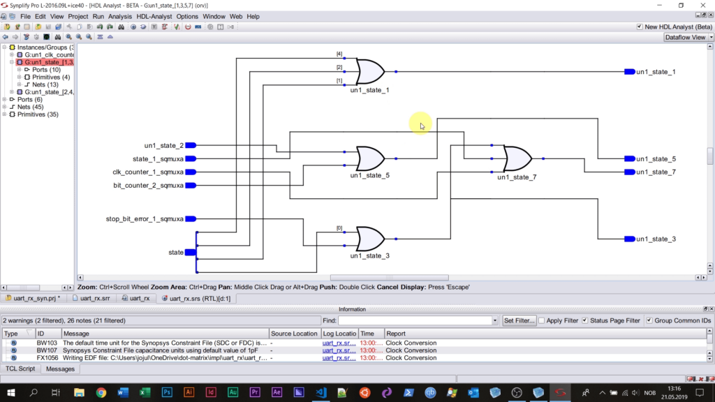 Synthesized circuit in Lattice iCEcube2
