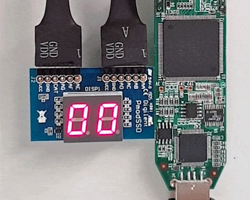 7-segment display counting from 0 to 99
