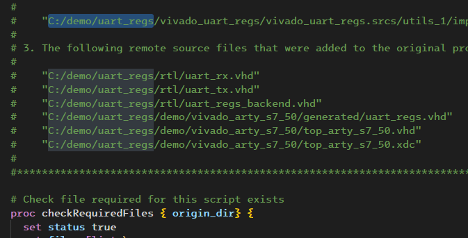 create-vivado-proj comments